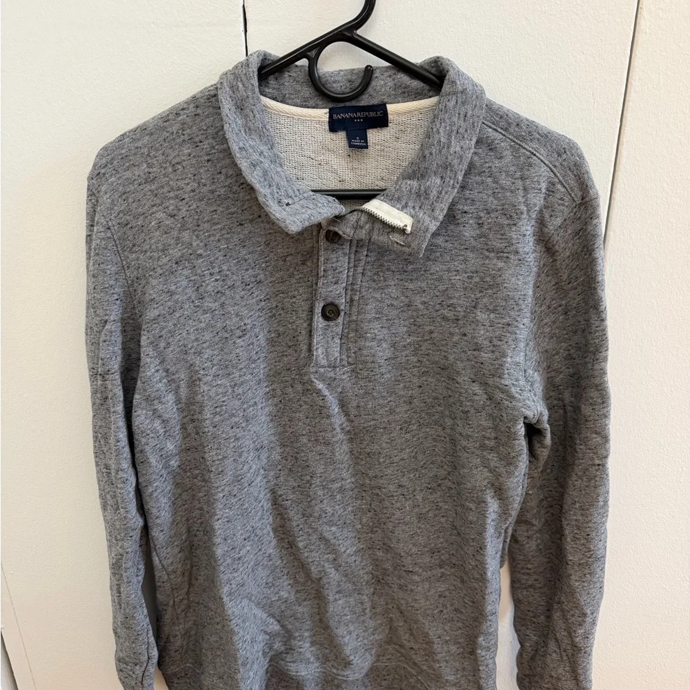 Banana Republic gray men's quarter-zip